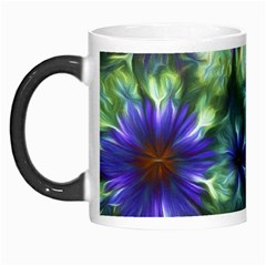 Fractal Painting Blue Floral Morph Mugs by Pakrebo