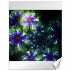 Fractal Painting Blue Floral Canvas 18  X 24  by Pakrebo