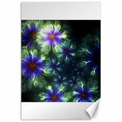 Fractal Painting Blue Floral Canvas 20  X 30  by Pakrebo