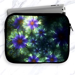 Fractal Painting Blue Floral Apple Ipad 2/3/4 Zipper Cases by Pakrebo