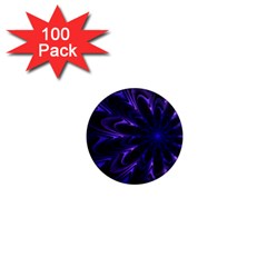 Fractal Blue Mandala Digital 1  Mini Magnets (100 Pack)  by Pakrebo