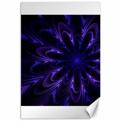 Fractal Blue Mandala Digital Canvas 12  X 18  by Pakrebo