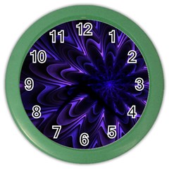 Fractal Blue Mandala Digital Color Wall Clock by Pakrebo