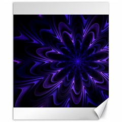 Fractal Blue Mandala Digital Canvas 11  X 14  by Pakrebo