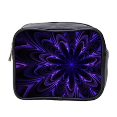 Fractal Blue Mandala Digital Mini Toiletries Bag (two Sides) by Pakrebo