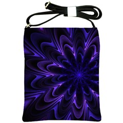 Fractal Blue Mandala Digital Shoulder Sling Bag by Pakrebo