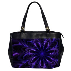 Fractal Blue Mandala Digital Oversize Office Handbag (2 Sides) by Pakrebo