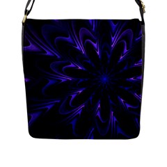 Fractal Blue Mandala Digital Flap Closure Messenger Bag (l) by Pakrebo