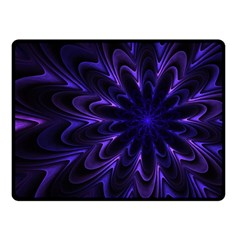 Fractal Blue Mandala Digital Double Sided Fleece Blanket (small)  by Pakrebo