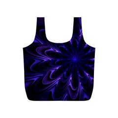 Fractal Blue Mandala Digital Full Print Recycle Bag (s) by Pakrebo