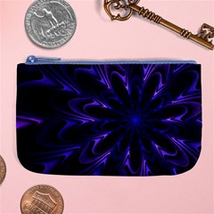 Fractal Blue Mandala Digital Large Coin Purse by Pakrebo