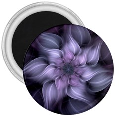 Fractal Flower Lavender Art 3  Magnets by Pakrebo