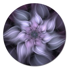 Fractal Flower Lavender Art Magnet 5  (round) by Pakrebo