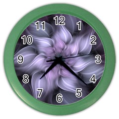 Fractal Flower Lavender Art Color Wall Clock by Pakrebo