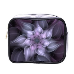 Fractal Flower Lavender Art Mini Toiletries Bag (one Side) by Pakrebo