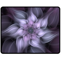 Fractal Flower Lavender Art Fleece Blanket (medium)  by Pakrebo