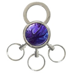 Deep Space Stars Blue Purple 3-ring Key Chain by Pakrebo