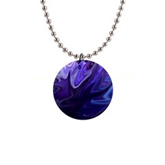 Deep Space Stars Blue Purple 1  Button Necklace by Pakrebo