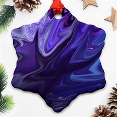 Deep Space Stars Blue Purple Snowflake Ornament (two Sides) by Pakrebo