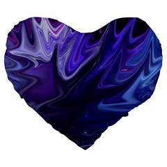 Deep Space Stars Blue Purple Large 19  Premium Heart Shape Cushions by Pakrebo