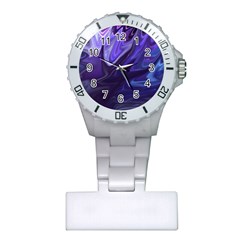 Deep Space Stars Blue Purple Plastic Nurses Watch by Pakrebo