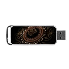 Fractal Stripes Abstract Pattern Portable Usb Flash (one Side) by Pakrebo