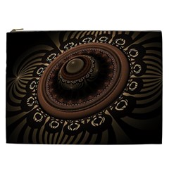 Fractal Stripes Abstract Pattern Cosmetic Bag (xxl) by Pakrebo