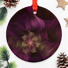 Fractal Pink Lavender Flower Bloom Ornament (round) by Pakrebo