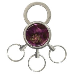 Fractal Pink Lavender Flower Bloom 3-ring Key Chain by Pakrebo