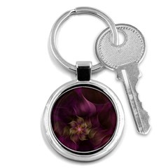 Fractal Pink Lavender Flower Bloom Key Chain (round) by Pakrebo