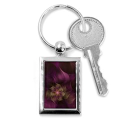 Fractal Pink Lavender Flower Bloom Key Chain (rectangle) by Pakrebo