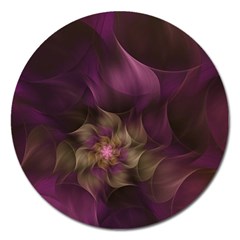 Fractal Pink Lavender Flower Bloom Magnet 5  (round) by Pakrebo