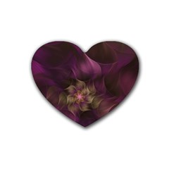 Fractal Pink Lavender Flower Bloom Heart Coaster (4 Pack)  by Pakrebo