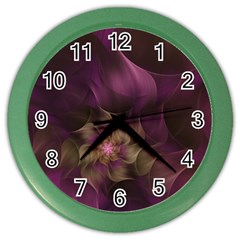 Fractal Pink Lavender Flower Bloom Color Wall Clock by Pakrebo