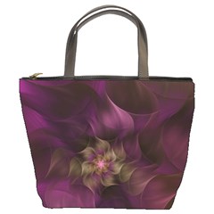 Fractal Pink Lavender Flower Bloom Bucket Bag by Pakrebo