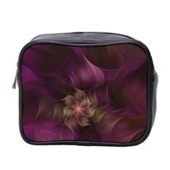 Fractal Pink Lavender Flower Bloom Mini Toiletries Bag (two Sides) by Pakrebo