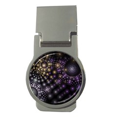 Fractal Spheres Glitter Design Money Clips (round)  by Pakrebo