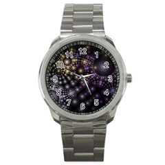 Fractal Spheres Glitter Design Sport Metal Watch by Pakrebo