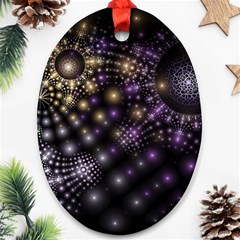 Fractal Spheres Glitter Design Oval Ornament (two Sides) by Pakrebo