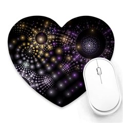 Fractal Spheres Glitter Design Heart Mousepads by Pakrebo