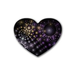 Fractal Spheres Glitter Design Rubber Coaster (heart)  by Pakrebo