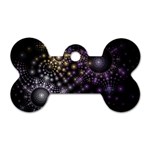 Fractal Spheres Glitter Design Dog Tag Bone (Two Sides) Front