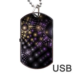 Fractal Spheres Glitter Design Dog Tag Usb Flash (one Side) by Pakrebo