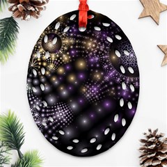 Fractal Spheres Glitter Design Oval Filigree Ornament (two Sides) by Pakrebo