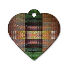 Fractal Design Pattern Decorative Dog Tag Heart (one Side)