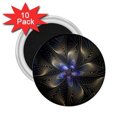 Fractal Blue Abstract Fractal Art 2 25  Magnets (10 Pack)  by Pakrebo