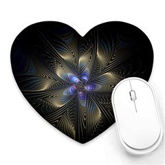 Fractal Blue Abstract Fractal Art Heart Mousepads by Pakrebo