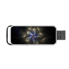 Fractal Blue Abstract Fractal Art Portable Usb Flash (two Sides) by Pakrebo