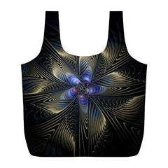 Fractal Blue Abstract Fractal Art Full Print Recycle Bag (l) by Pakrebo