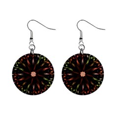 Fractal Colorful Pattern Texture Mini Button Earrings by Pakrebo